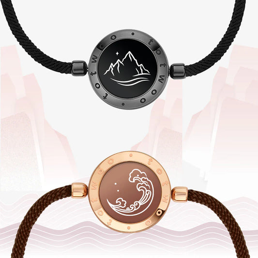 Mountain & Sea Touch Bracelets (Milan Rope Edition — Black + Rose Gold)