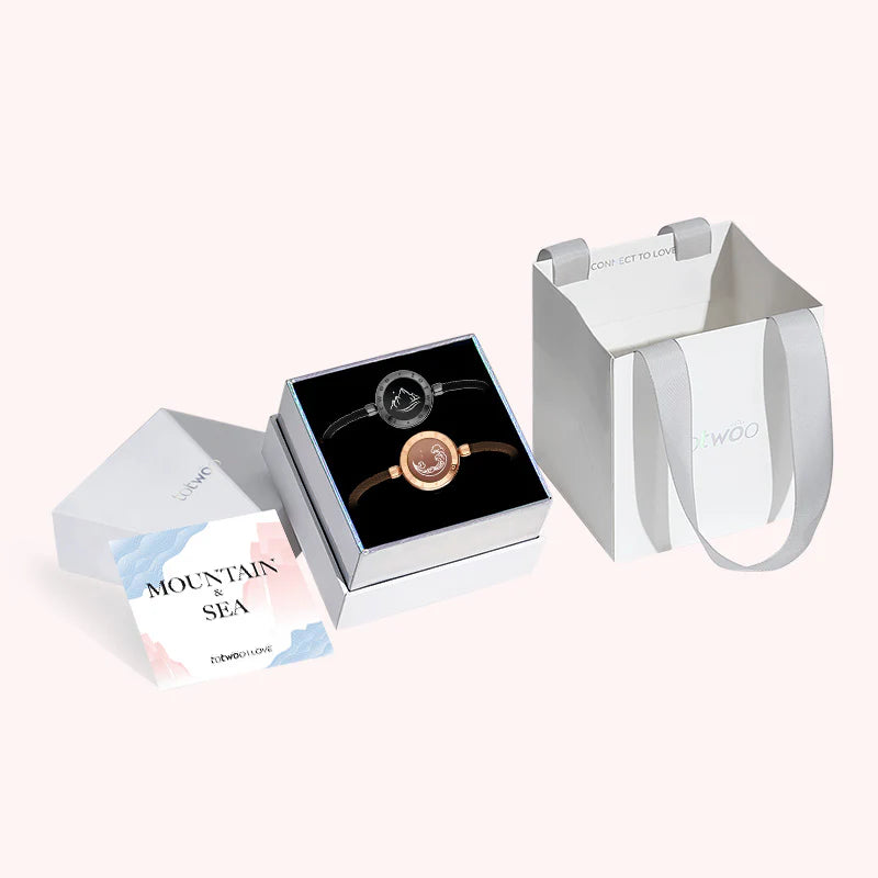 Mountain & Sea Touch Bracelets (Milan Rope Edition — Black + Rose Gold)