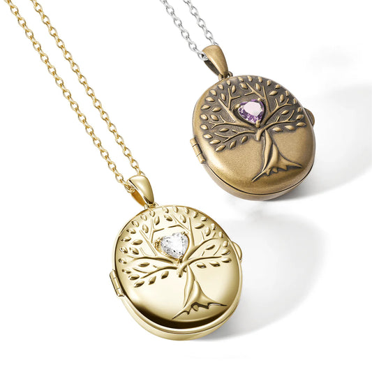 Tree of Life AI Smart Locket (Gold/White Sapphire)