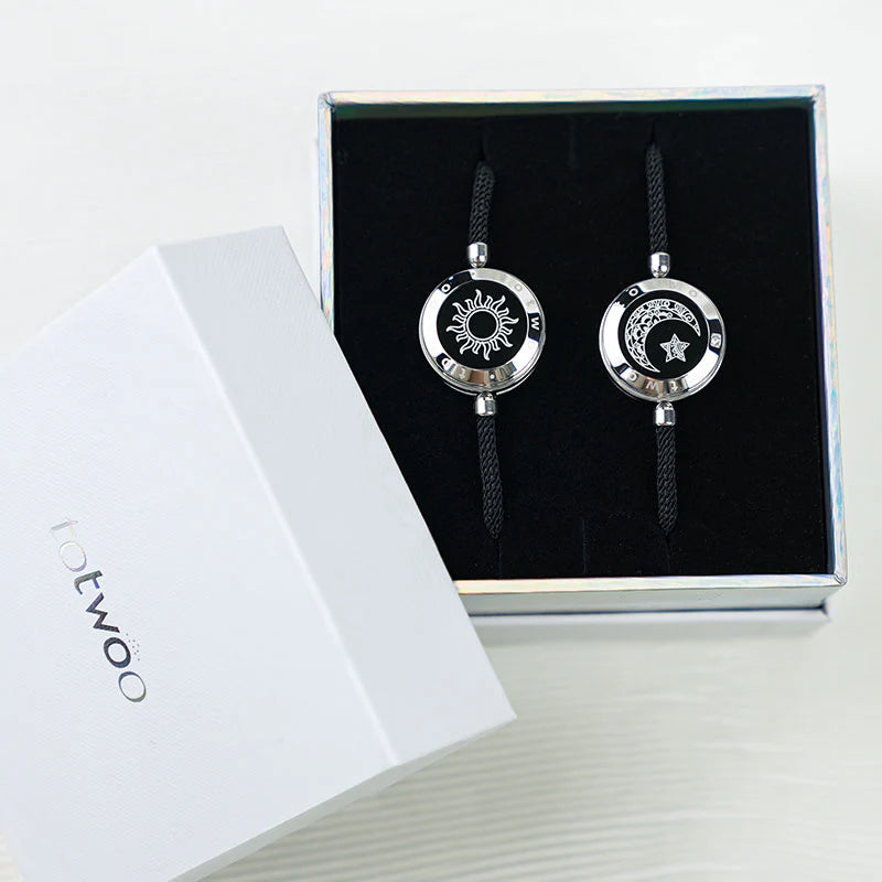 Sun & Moon Touch Bracelets  (Milan Rope Edition — Black + Black)