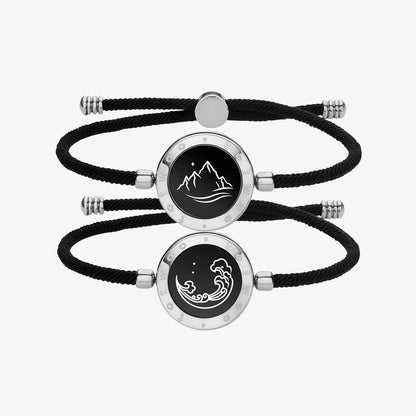Mountain & Sea Touch Bracelets  (Milan Rope Edition — Black + Black)