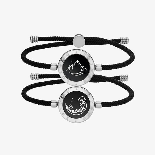 Mountain & Sea Touch Bracelets  (Milan Rope Edition — Black + Black)