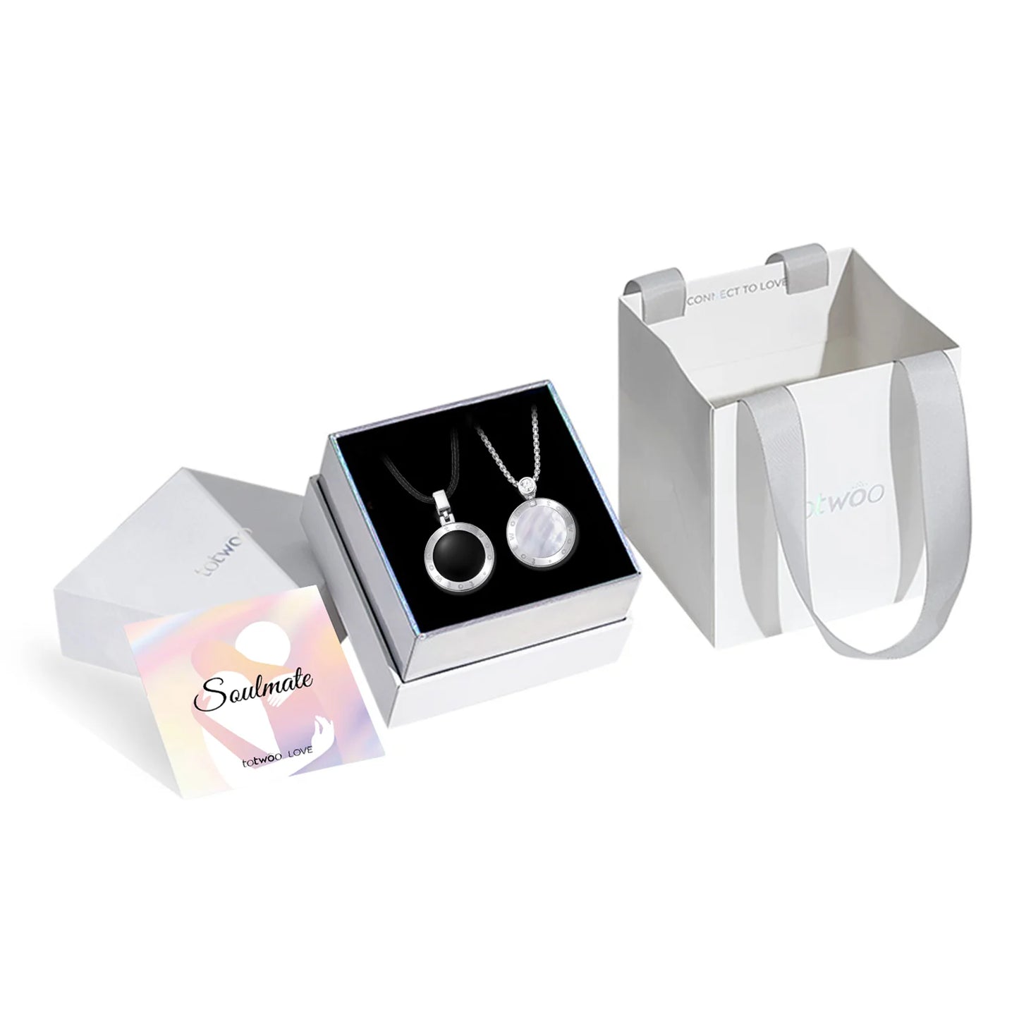 Soulmate 2.0 Touch Necklaces  (Obsidian & Mother of Pearl Edition)
