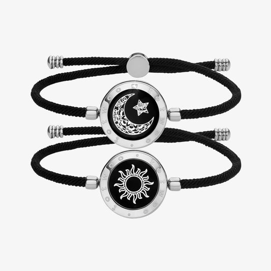 Sun & Moon Touch Bracelets  (Milan Rope Edition — Black + Black)
