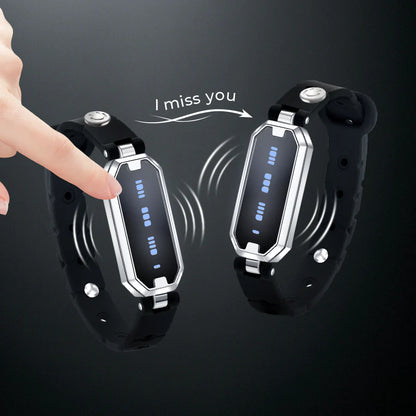 Morse Love Touch Silicone Bracelet (Black & Black)