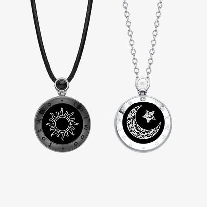 Sun & Moon Touch Necklaces (Natural Agate Set for Two)