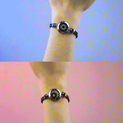 Sun & Moon Touch Bracelets (Braided Leather Rope Edition — Black + Black)